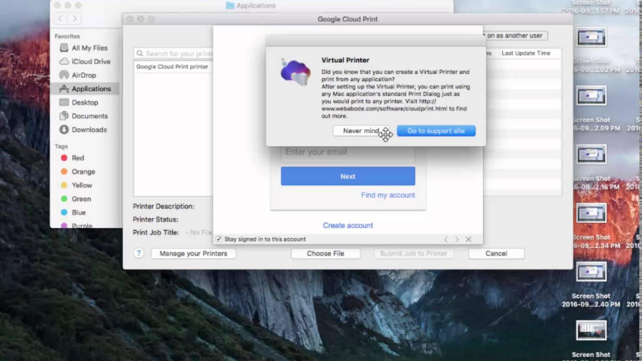 free google cloud print driver for mac